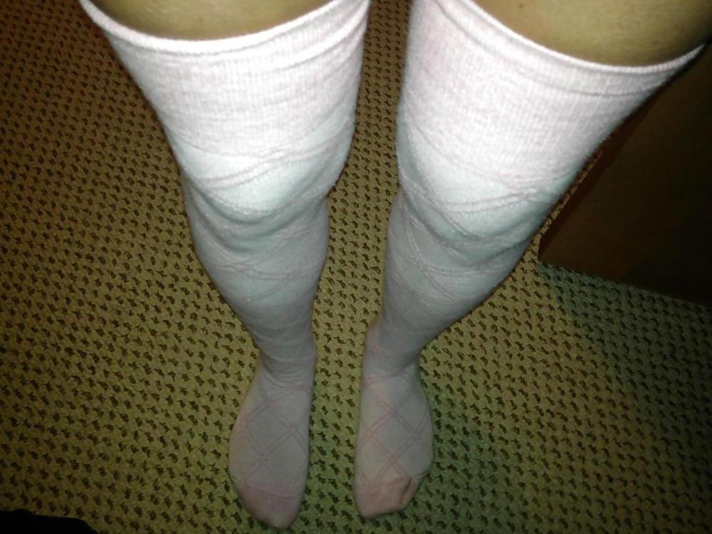 5P Wife in socks and panties with vibrator