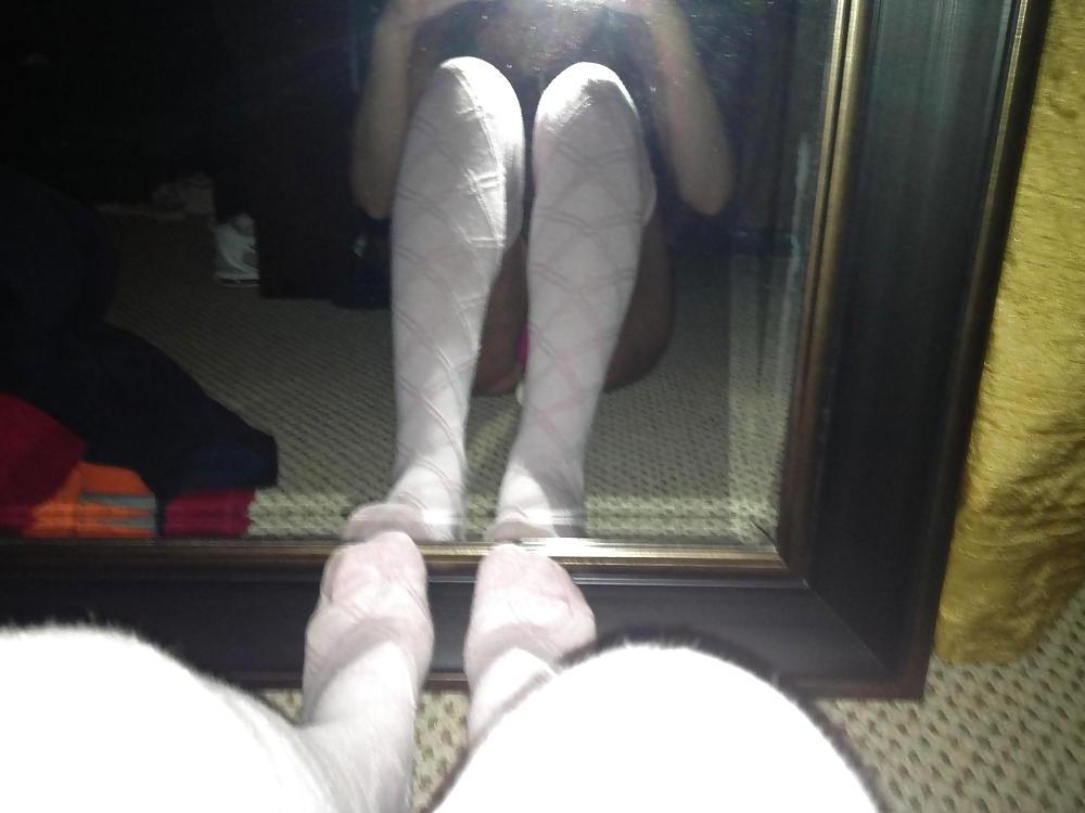 5P Wife in socks and panties with vibrator
