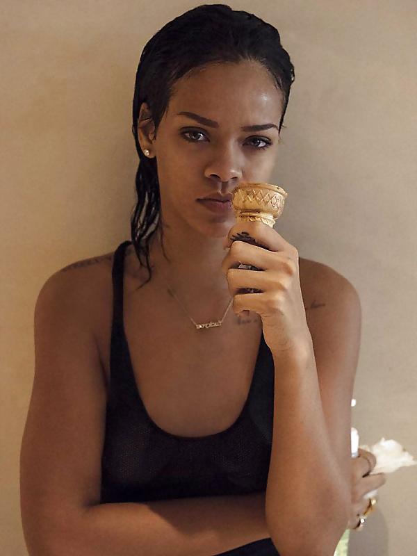 5P Rihanna See-Through Top in Unapologetic Photoshoot Outtakes
