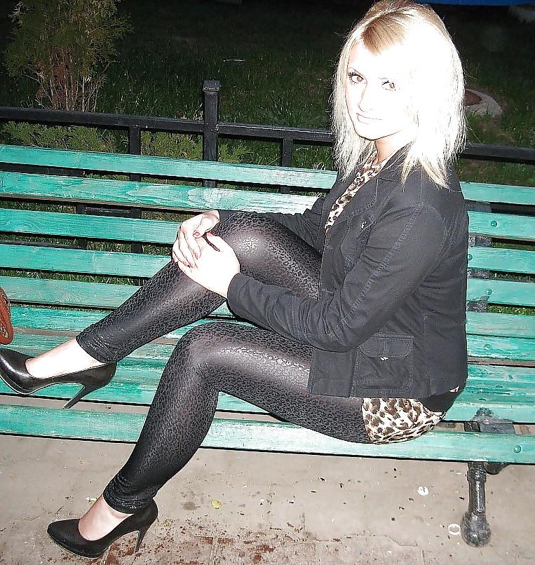25P Girls in lycra or spandex leggings
