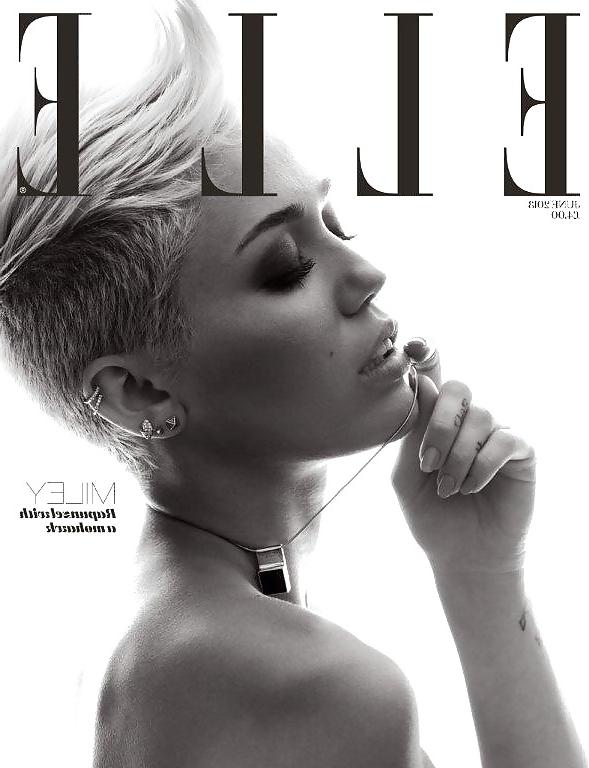 25P Sexy Miley Cyrus Photoshoot for ELLE UK, June 2013
