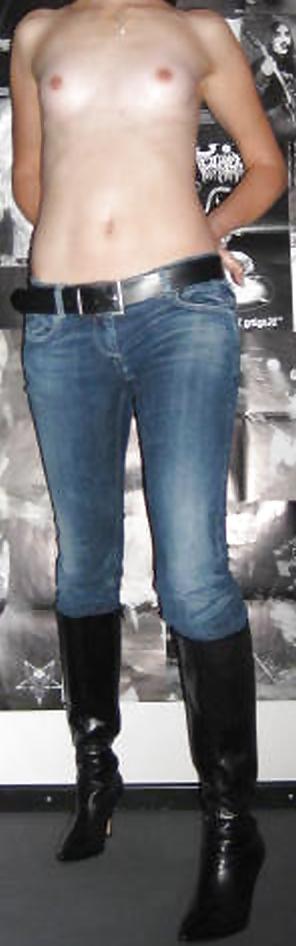 6P Jeans and Boots and small Boobs