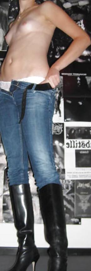 6P Jeans and Boots and small Boobs