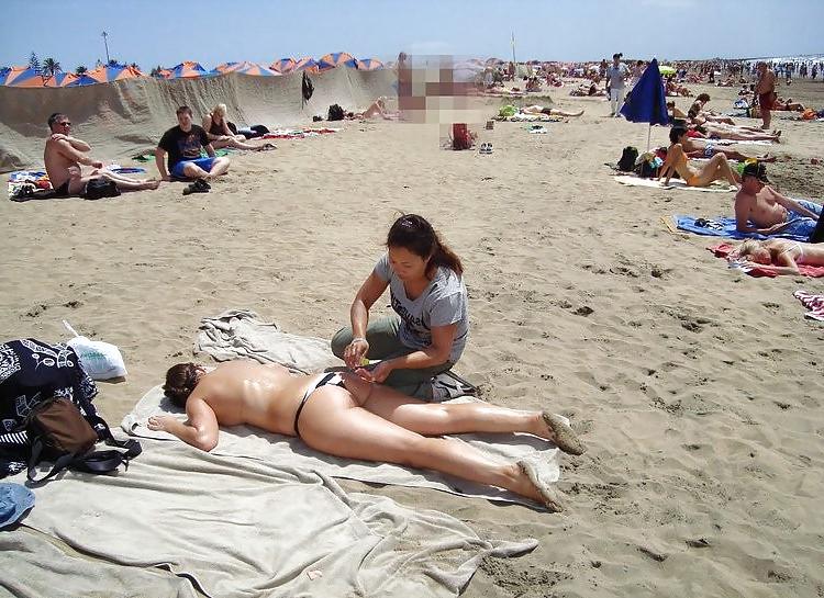4P Massage in the beach