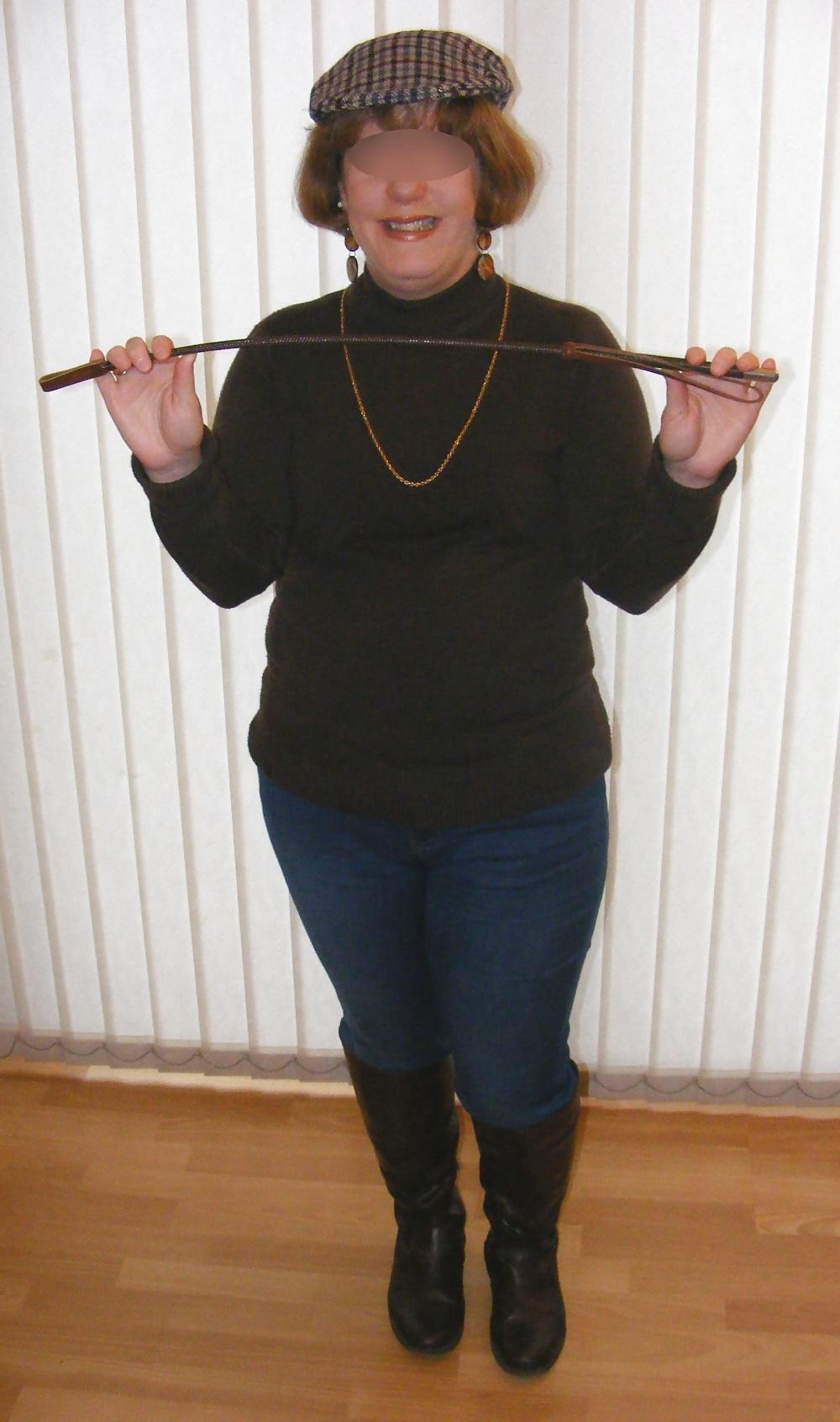 20P Mistress K in boots with riding crop