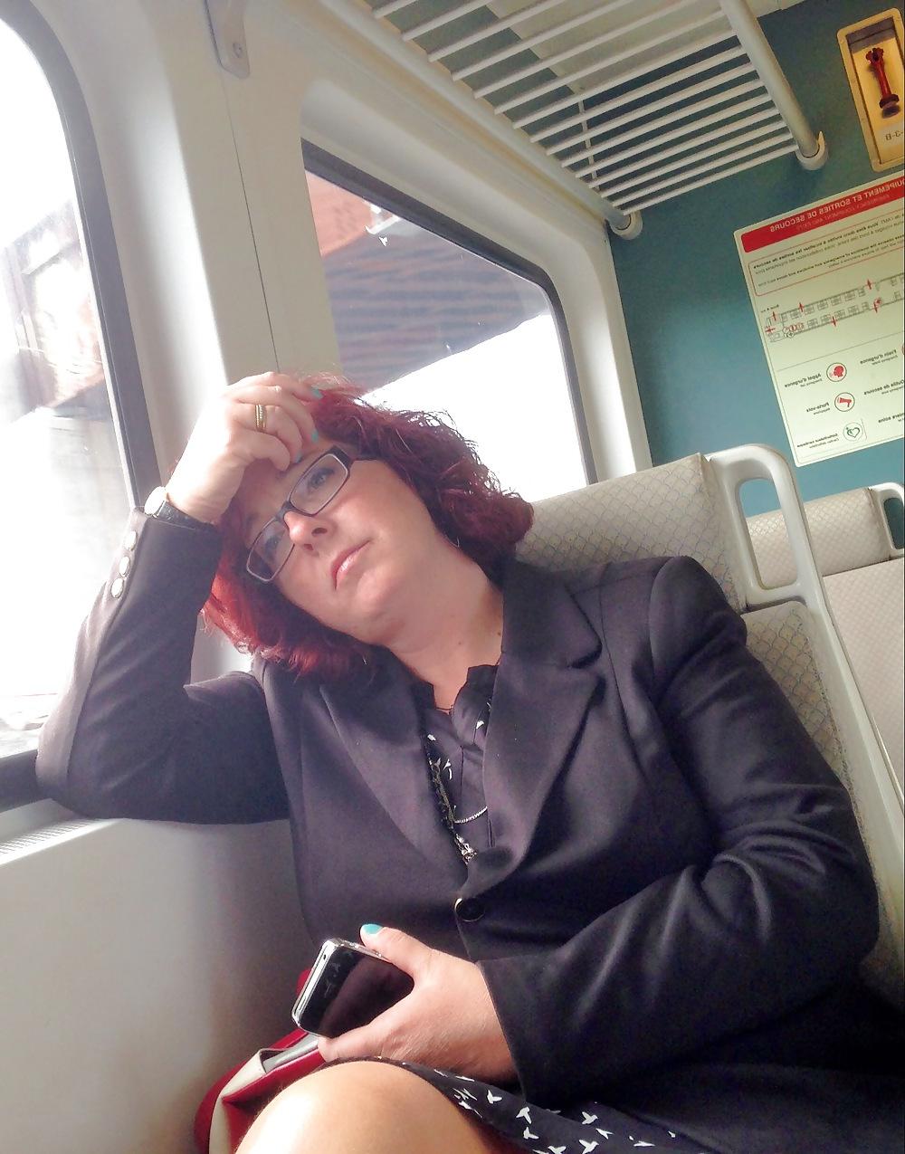 11P Married on train, think legs and beautiful face