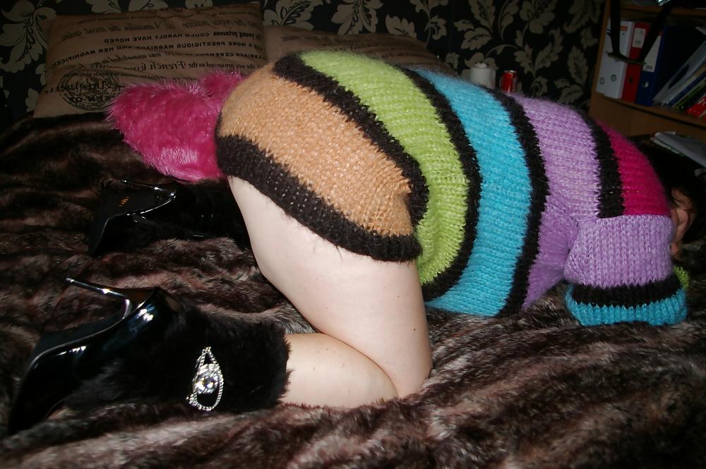 11P Mohair sweater and fur boots 