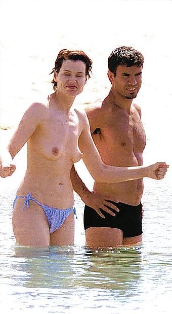 5P Geena Davis caught topless