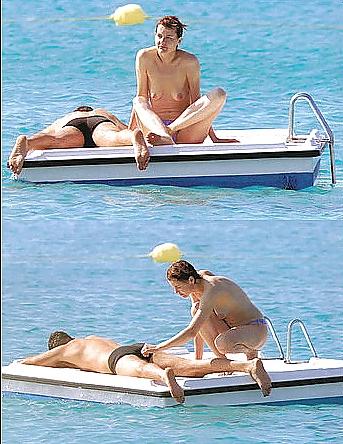 5P Geena Davis caught topless