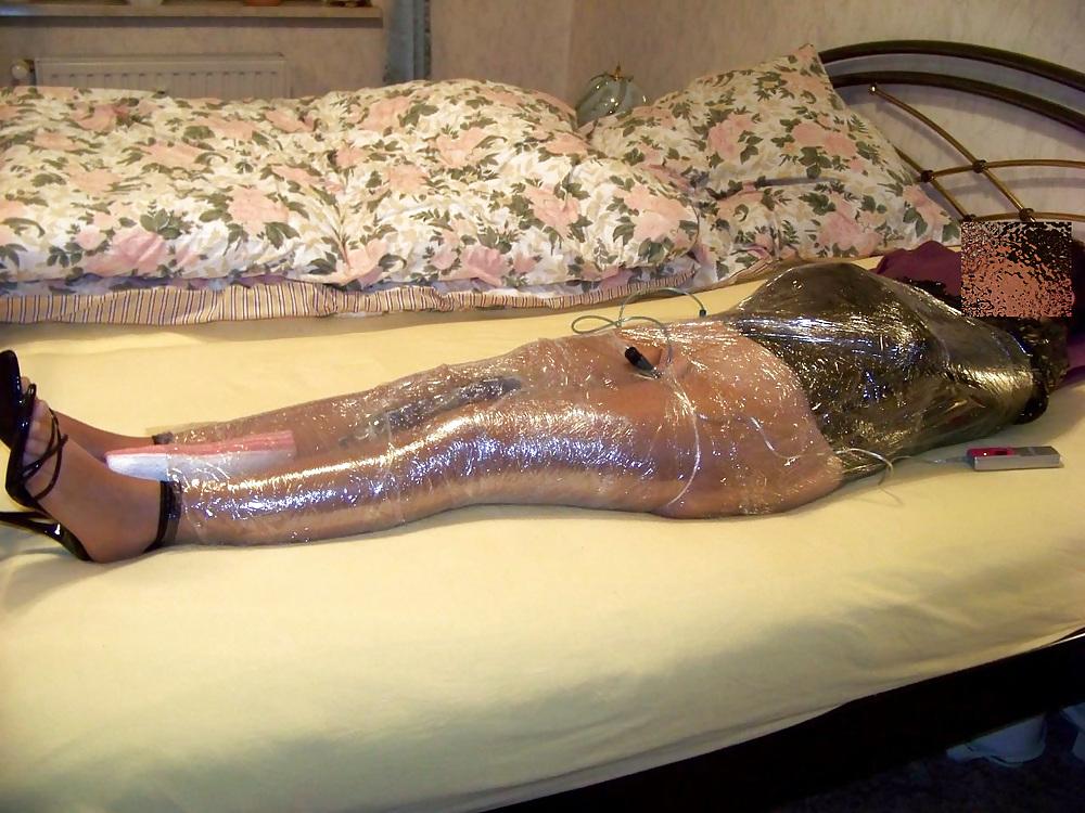9P My wife in mummification bondage