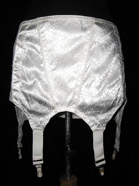 21P Vintage satin garter belts