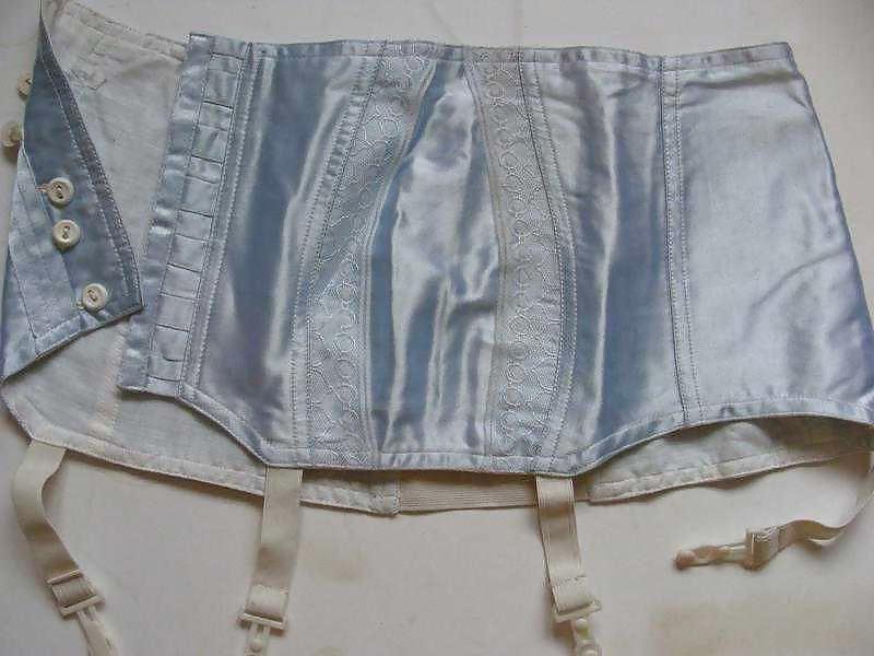21P Vintage satin garter belts