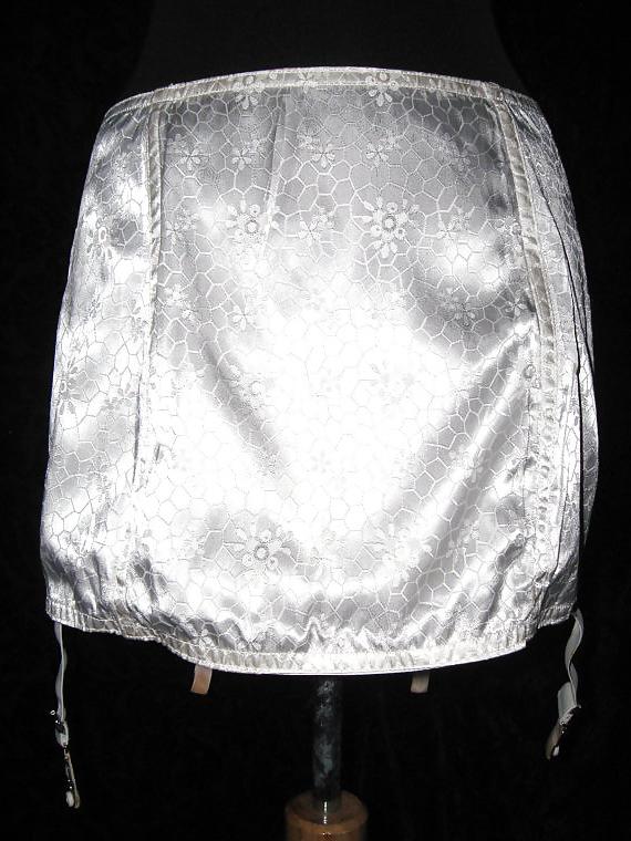 21P Vintage satin garter belts