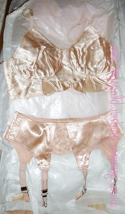21P Vintage satin garter belts