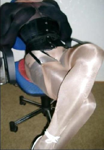 5P Rubber Ballet Boots Layers Nylon Pantyhose Hood Mask Corset