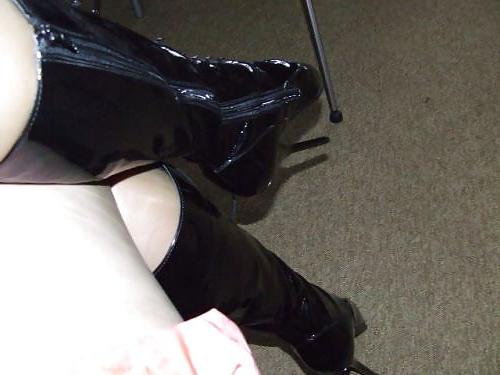 5P Rubber Ballet Boots Layers Nylon Pantyhose Hood Mask Corset