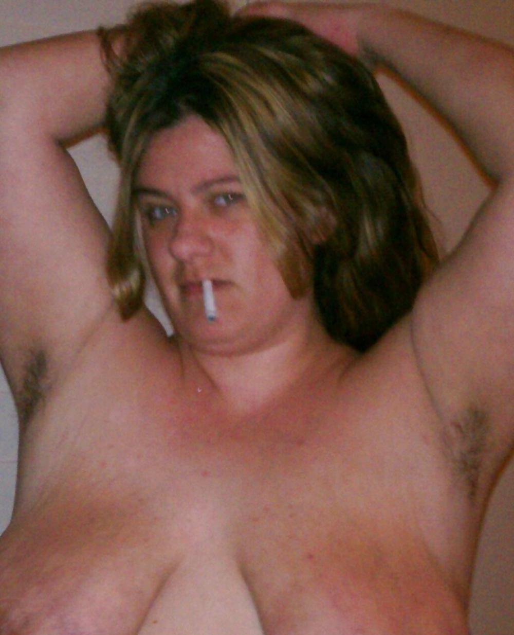 18P Sexy hairy wife smoking 