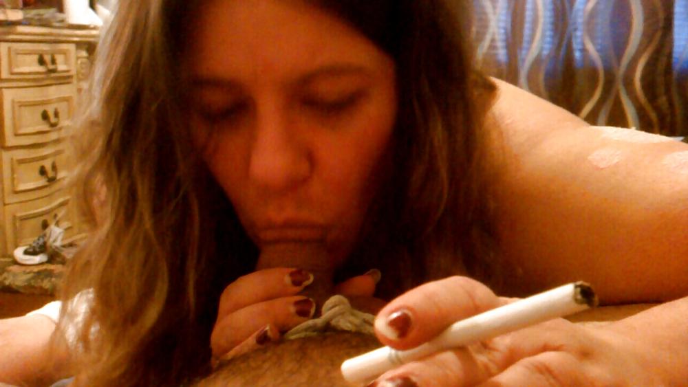 18P Sexy hairy wife smoking 