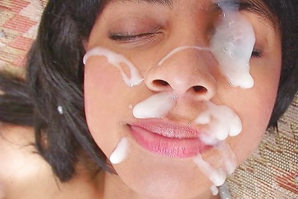 25P Messy Cum Facials and Cum Eating