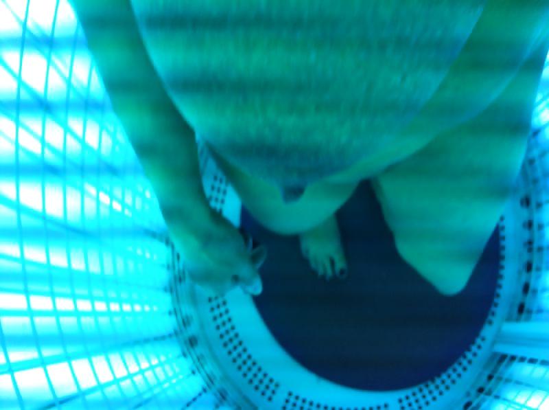 7P Had a stand up sunbed n played with my pussy too