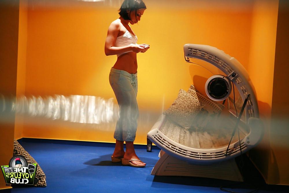 15P Caught in the act maturbating sunbed