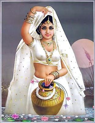 18P Indian Paintings: Rajasthani Women 01