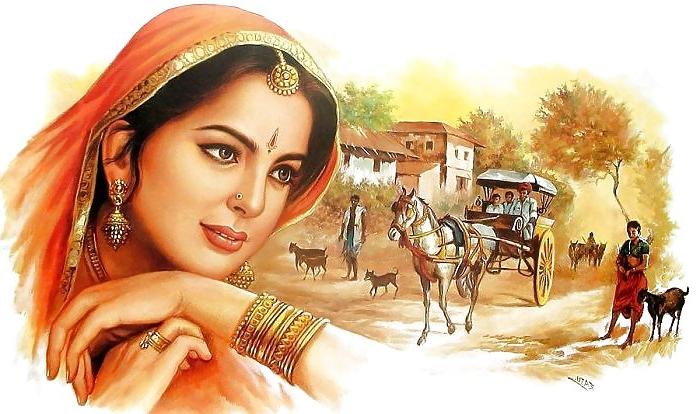 18P Indian Paintings: Rajasthani Women 01