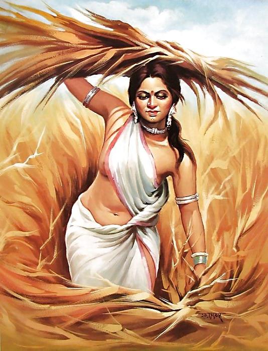 18P Indian Paintings: Rajasthani Women 01
