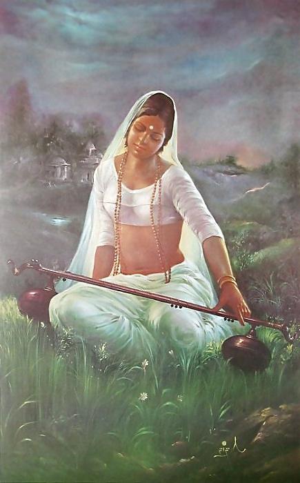 18P Indian Paintings: Rajasthani Women 01