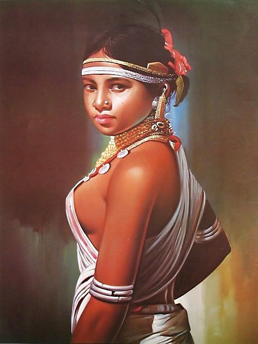 18P Indian Paintings: Rajasthani Women 01