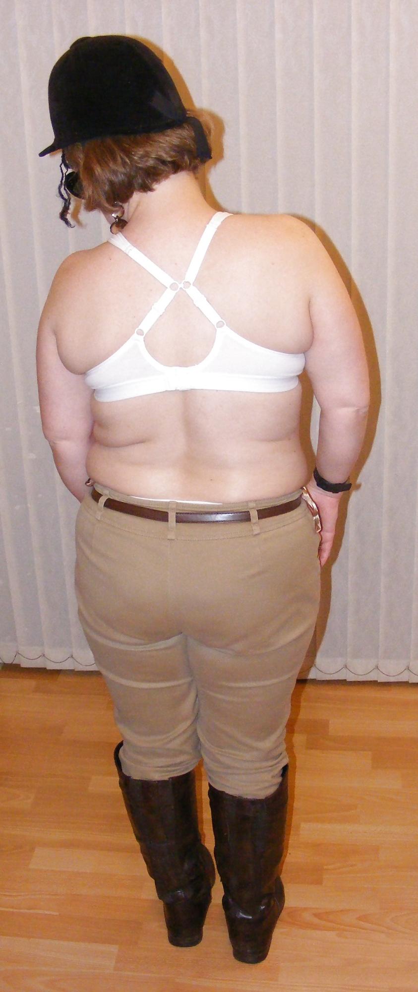 25P White knickers, boots, and riding crop