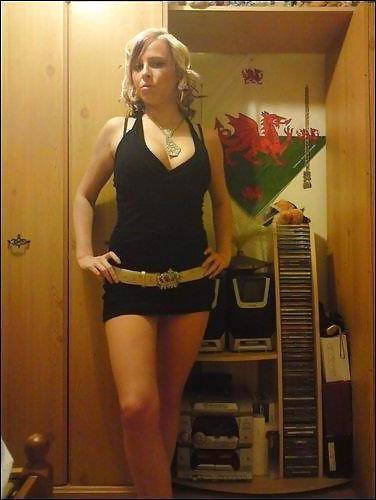25P German girl with big boobs posing in front of mirror