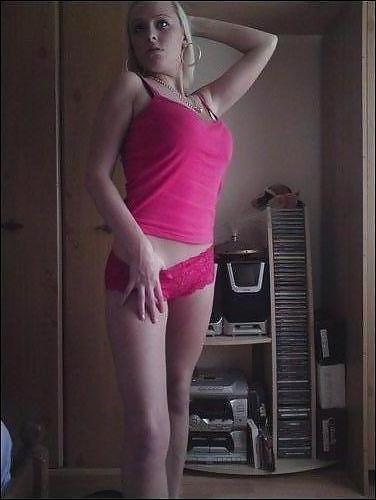 25P German girl with big boobs posing in front of mirror