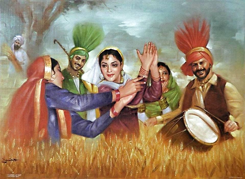 14P Indian Paintings: Punjabi Women 