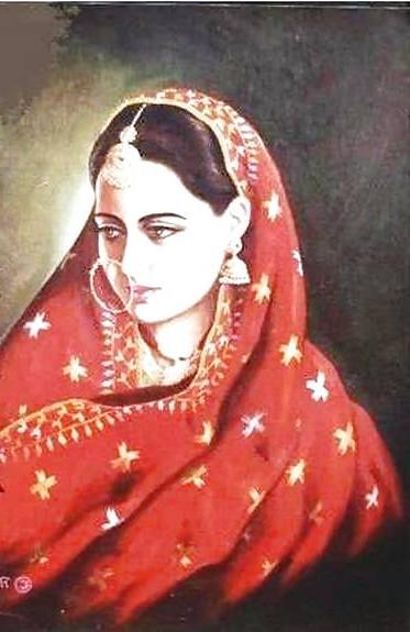 14P Indian Paintings: Punjabi Women 