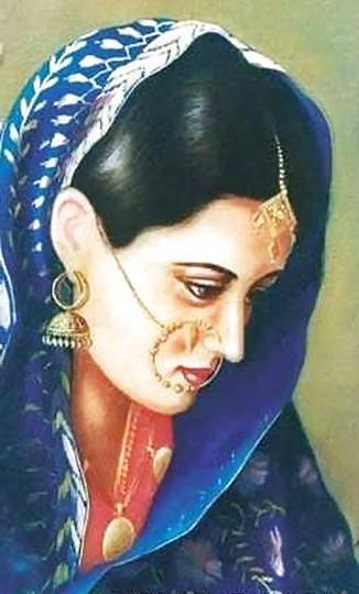 14P Indian Paintings: Punjabi Women 