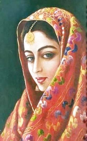 14P Indian Paintings: Punjabi Women 