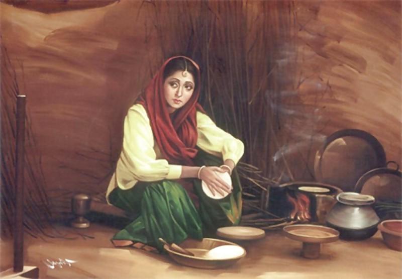 14P Indian Paintings: Punjabi Women 
