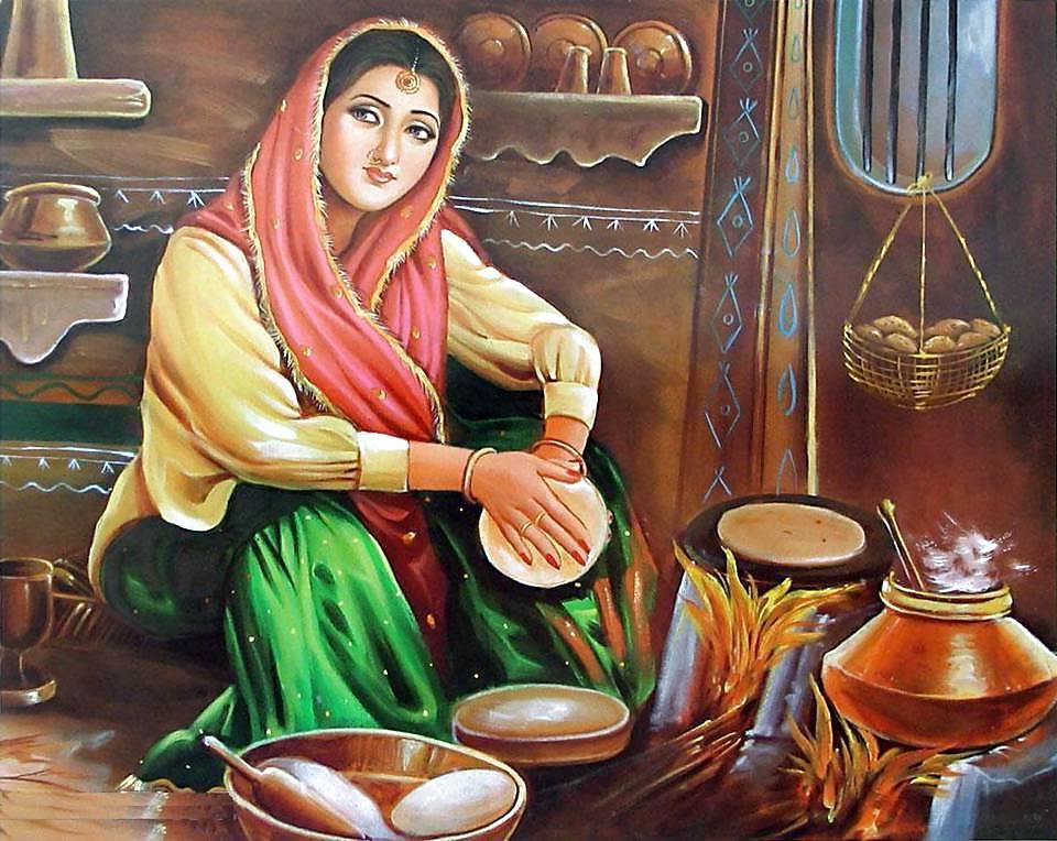 14P Indian Paintings: Punjabi Women 