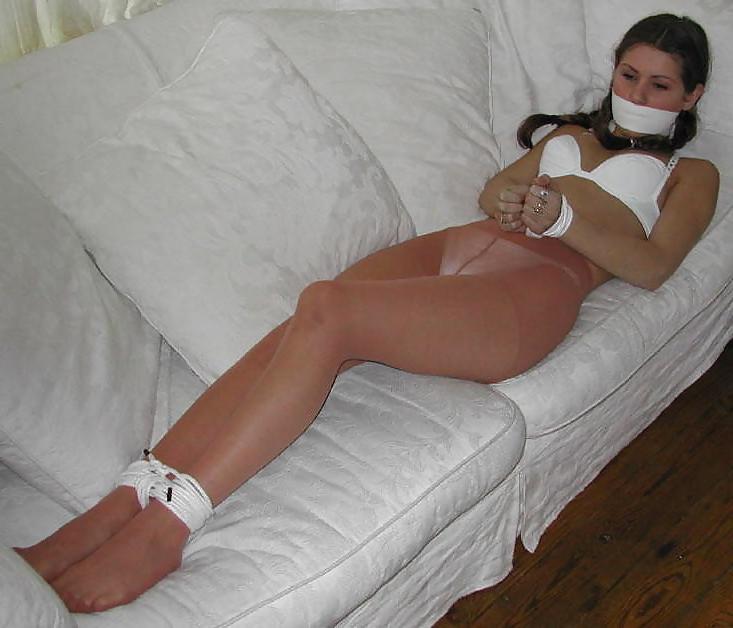 25P Babes in pantyhose all tied up 1.