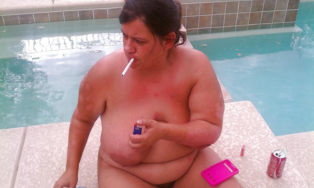 14P Wife smoking outside 