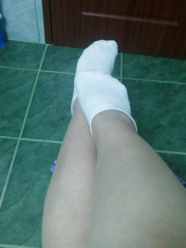 4P White socks ankle my girlfriend