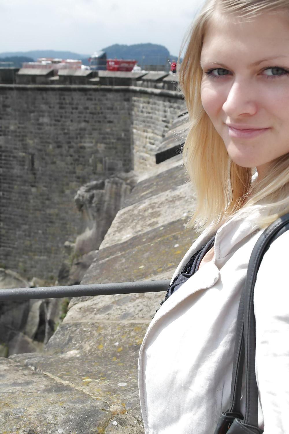 25P Busty CZECH Teen  Andrea shows her big tits