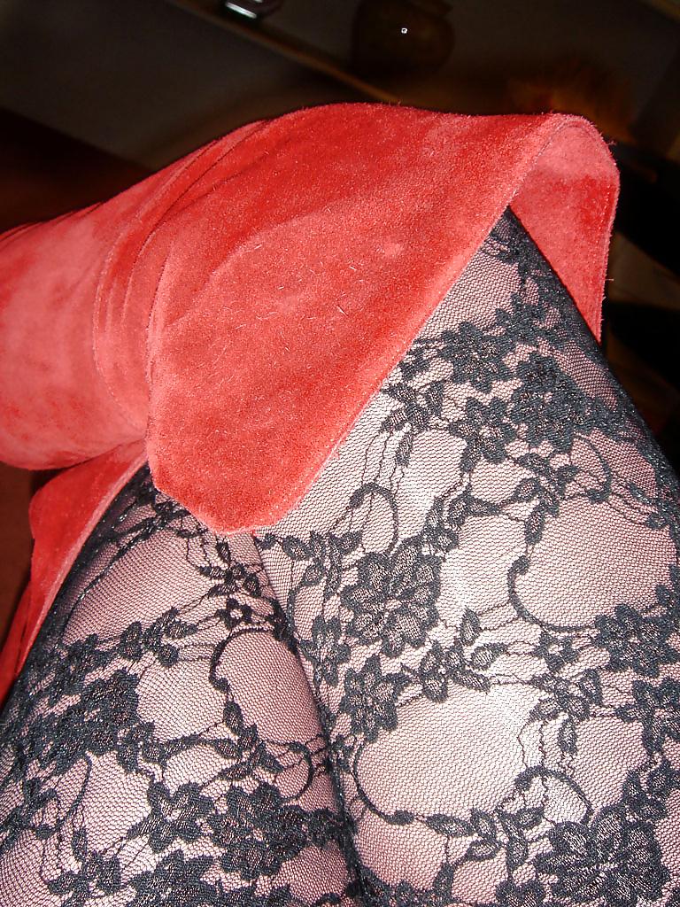 7P Nadine CD red thigh high boots