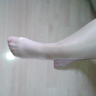 13P Wife in the garden showing off her pantyhose