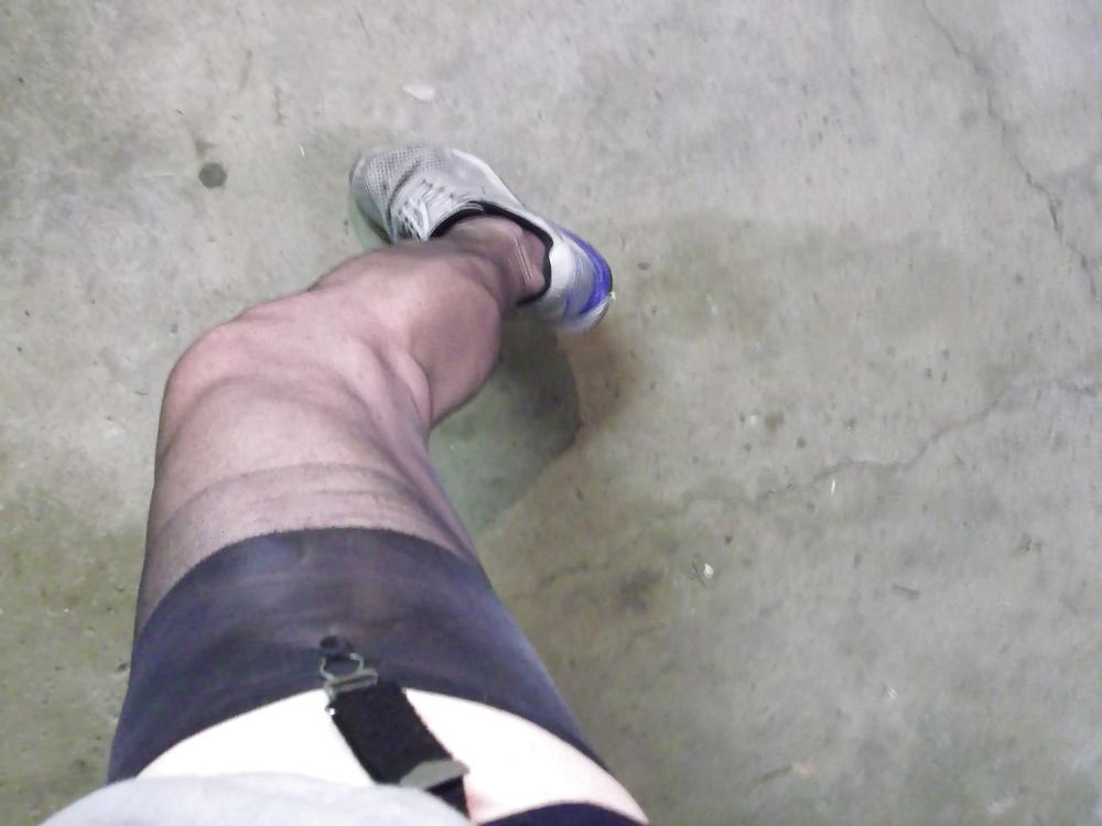 11P Stockings and garter belt under my 5K  running gear