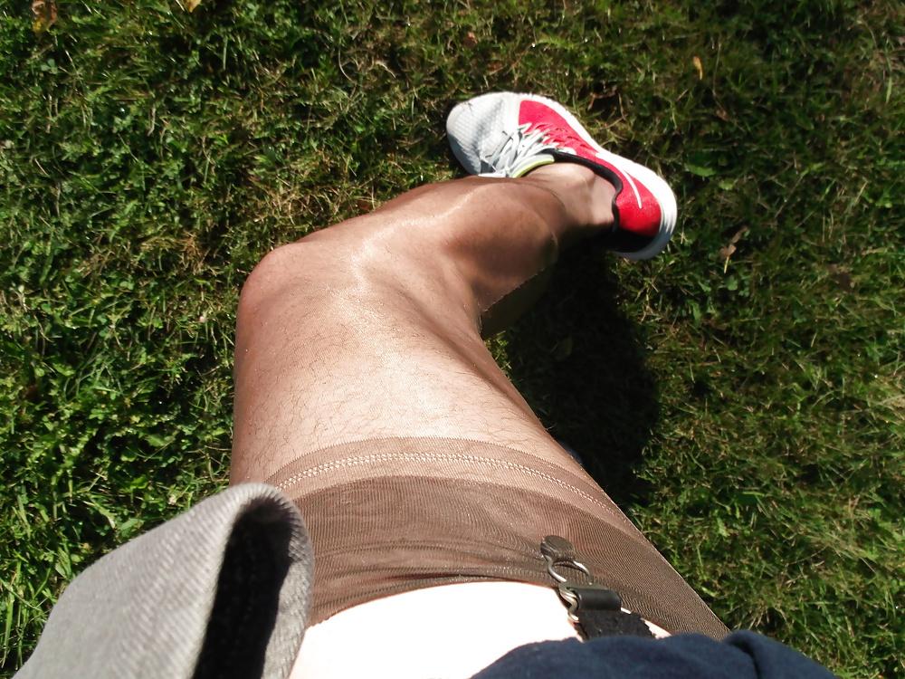 11P Stockings and garter belt under my 5K  running gear