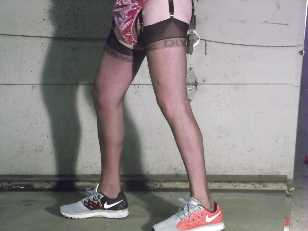 11P Stockings and garter belt under my 5K  running gear