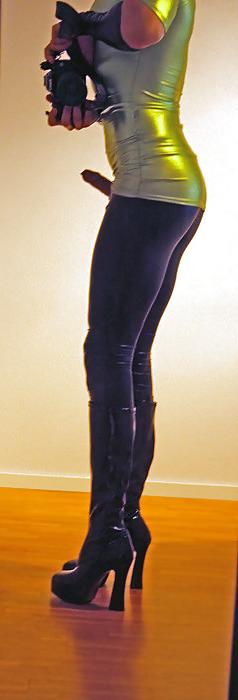 13P Max tight sissy slut          latex and boots