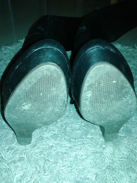10P Cum on sister-in-law platform boots